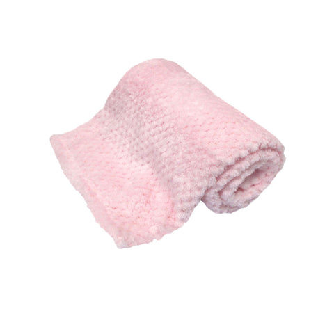 Popcorn Coral Fleece Throw Rug Blanket 180gsm 127 x 152cm Baby Pink