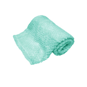Popcorn Coral Fleece Throw Rug Blanket 180gsm 127 x 152cm Light Turquoise