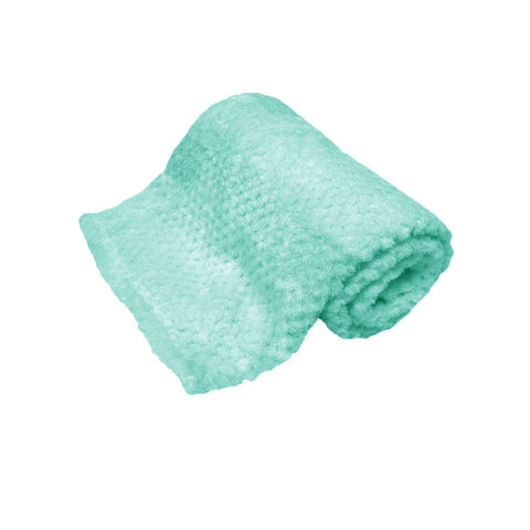 Popcorn Coral Fleece Throw Rug Blanket 180gsm 127 x 152cm Light Turquoise