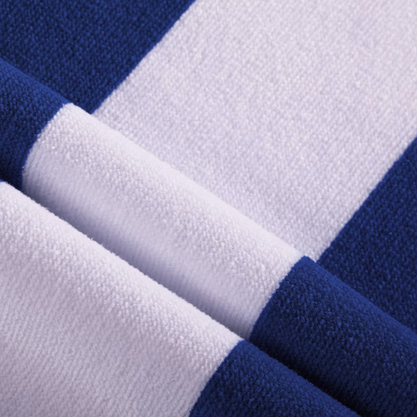 Cabana Stripe Cotton Polyester Beach Towel 400gsm Blue