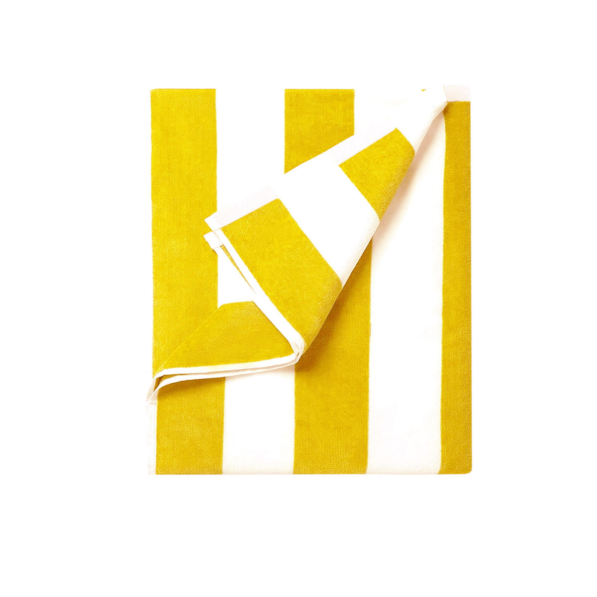 Cabana Stripe Cotton Polyester Beach Towel 400gsm Yellow