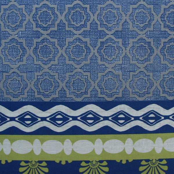 Belmondo Angelique Geometric Cotton Blend Quilt Doona Duvet Cover Set King Blue