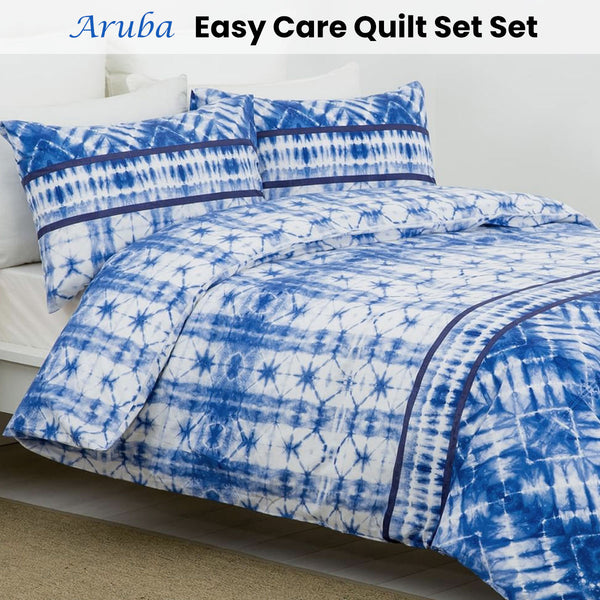Belmondo Aruba Dutch Caribbean Paradise Quilt Doona Duvet Cover Set Blue King