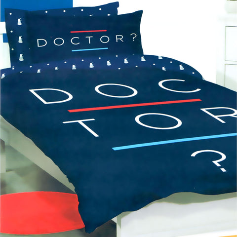 Doctor Who Quilt Doona Duvet Cover Set Blue Queen