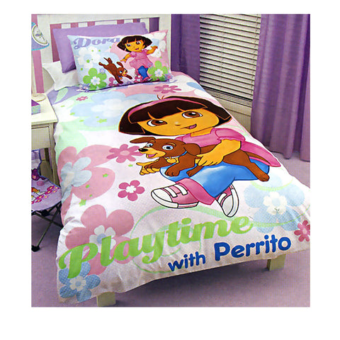 Disney Dora The Explorer Playtime with Perrito Quilt Doona Duvet Cover Single
