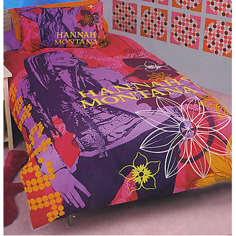 Disney Hannah Montana Purple Quilt Doona Duvet Cover Set Single