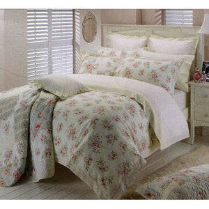 Belmondo Lara Rose Cotton Blend Quilt Doona Duvet Cover Set Cream Double