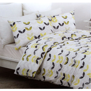 Belmondo Leaves Cotton Blend Quilt Doona Duvet Cover Set Queen