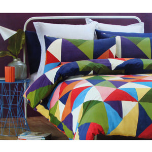 Belmondo Pentagon Triangles Cotton Blend Quilt Doona Duvet Cover Set Queen