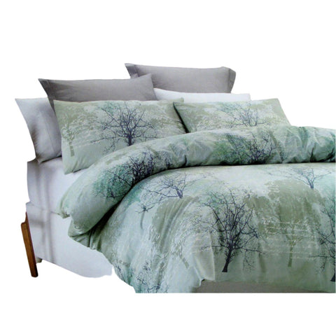 Belmondo Sherbrooke Forest Trees Quilt Doona Duvet Cover Set Green King