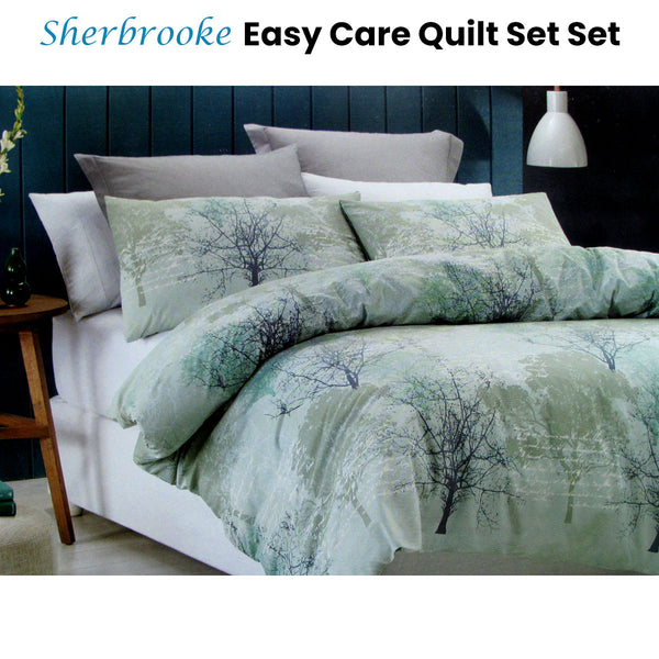 Belmondo Sherbrooke Forest Trees Quilt Doona Duvet Cover Set Green King