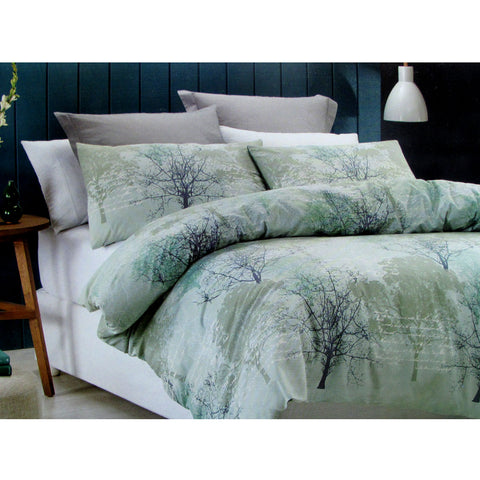 Belmondo Sherbrooke Forest Trees Quilt Doona Duvet Cover Set Green Queen