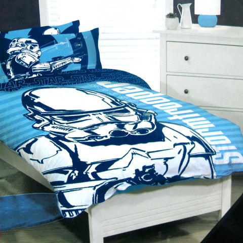 Disney Star Wars Storm Trooper Quilt Doona Duvet Cover Set Blue Double
