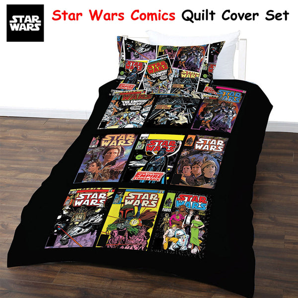 Star Wars Comics Quilt Doona Duvet Cover Set Double