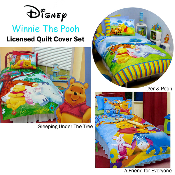 Disney Winnie The Pooh and Tiger Quilt Doona Duvet Cover Set Single