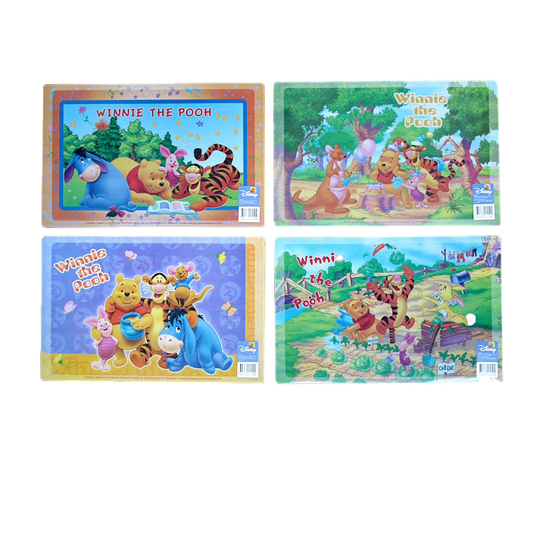Set of 4 Winnie The Pooh Waterproof Placemats Plastic 43 x 28cm