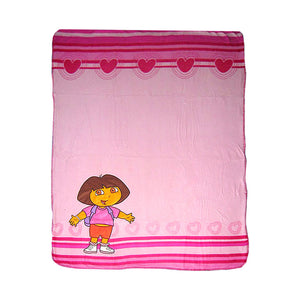 Caprice Dora The Explorer Pink Heart Polar Fleece Throw Rug Blanket 127 x 152cm