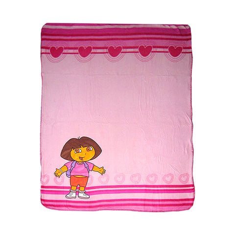 Caprice Dora The Explorer Pink Heart Polar Fleece Throw Rug Blanket 127 x 152cm