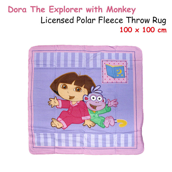 Caprice Dora The Explorer And Boots Polar Fleece Throw Rug Blanket 100 x 100cm