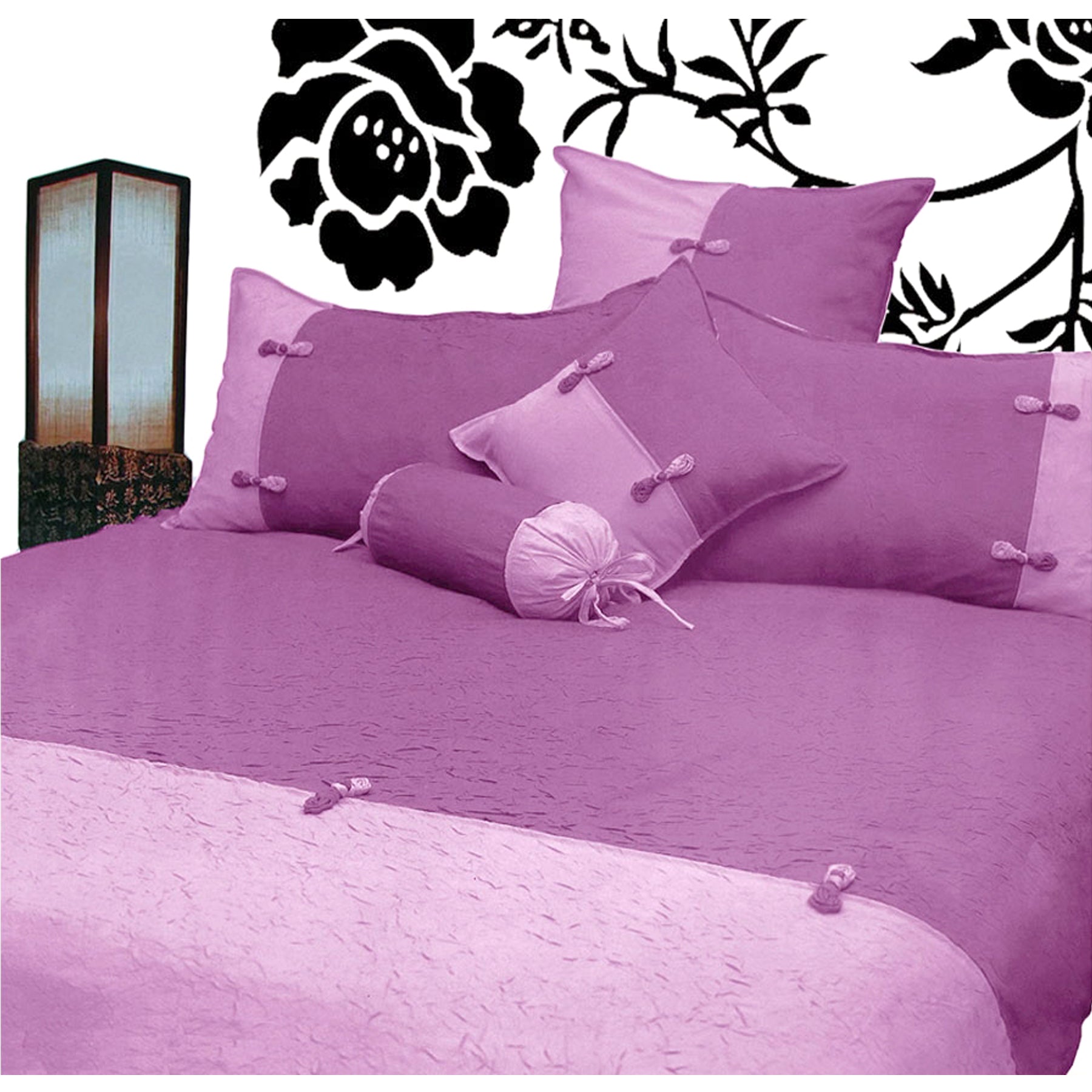 Phase 2 Scrunchie Oriental Quilt Doona Duvet Cover Set Orchid Pink Queen