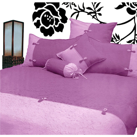 Phase 2 Scrunchie Oriental Quilt Doona Duvet Cover Set Orchid Pink Queen