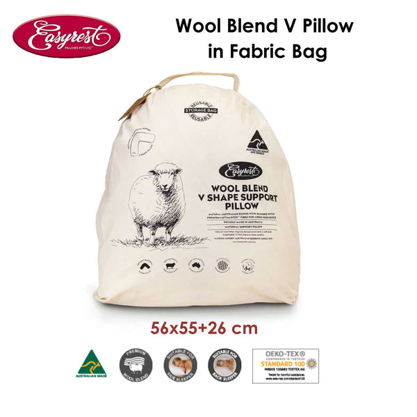 Easyrest Polyester Wool Blend V Shape Support Prgenancy Nursing Pillow