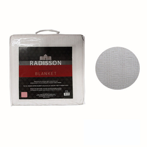 Radisson All Season Cotton Blanket White Single
