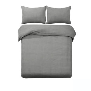 Designer Selection Ascot Embossed Quilt Doona Duvet Cover Set Grey Queen