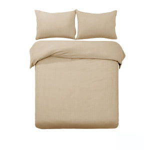 Designer Selection Ascot Embossed Quilt Doona Duvet Cover Set Latte King