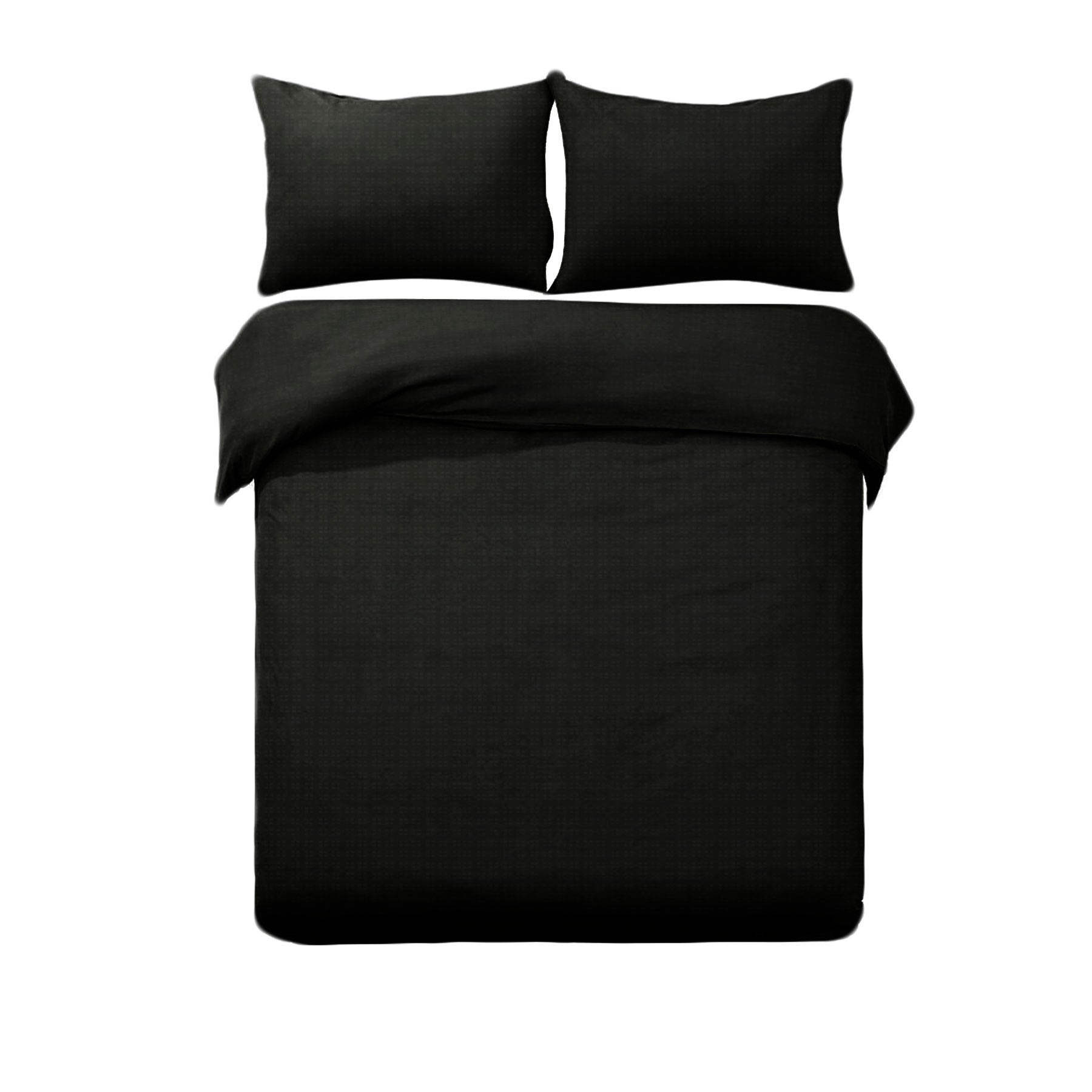 Designer Selection Denver Embossed Quilt Doona Duvet Cover Set Black King