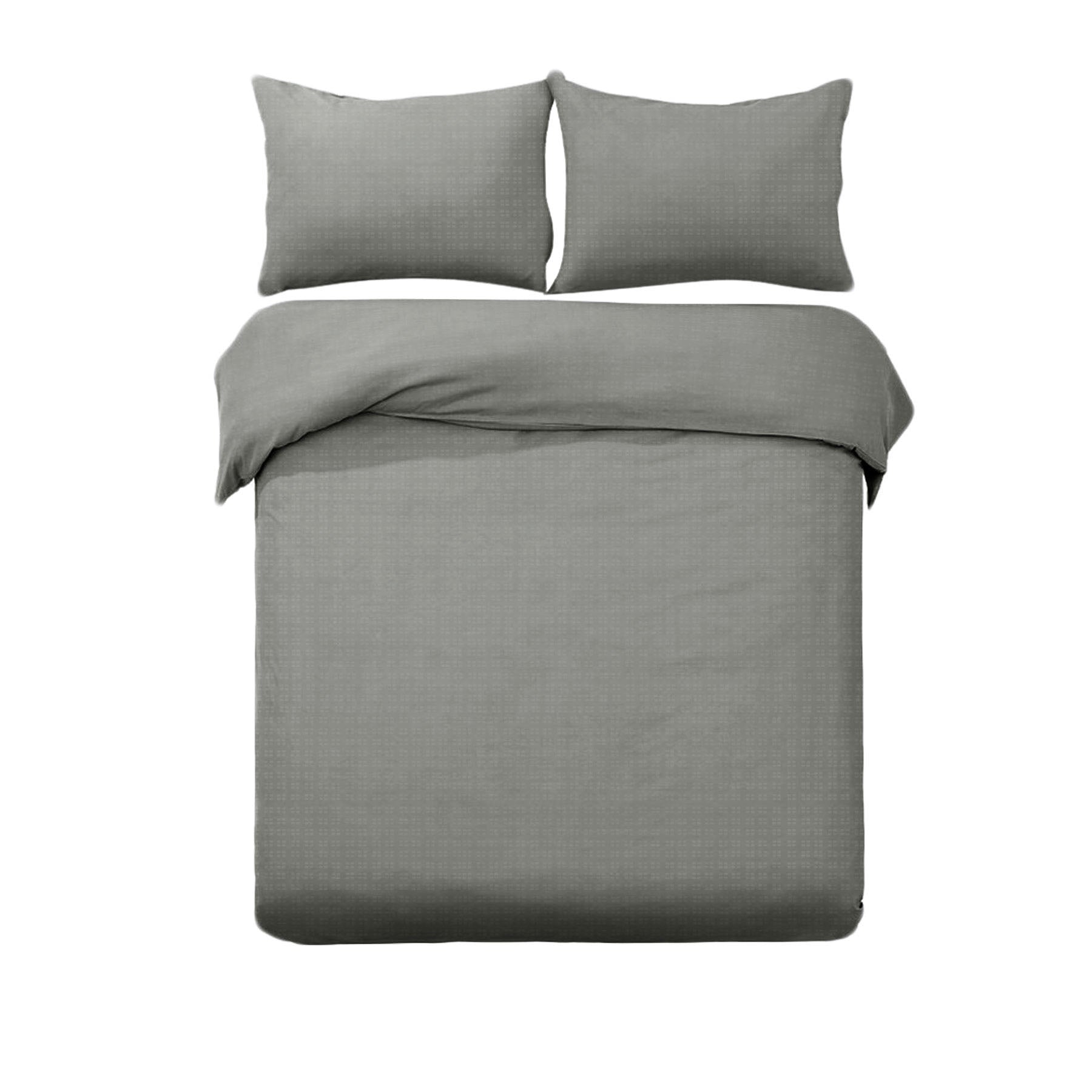 Designer Selection Denver Embossed Quilt Doona Duvet Cover Set Grey King