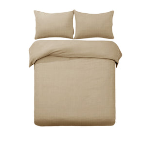 Designer Selection Denver Embossed Quilt Doona Duvet Cover Set Latte King