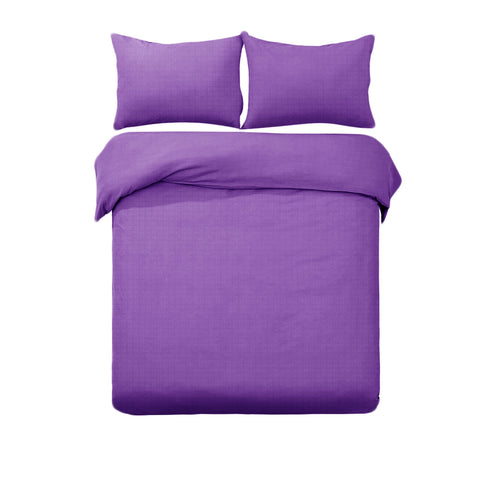 Designer Selection Denver Embossed Quilt Doona Duvet Cover Set Purple King
