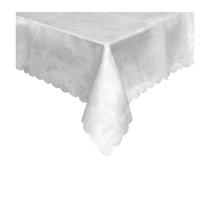 Rose Garden Jacquard Tablecloth White 150 x 220cm
