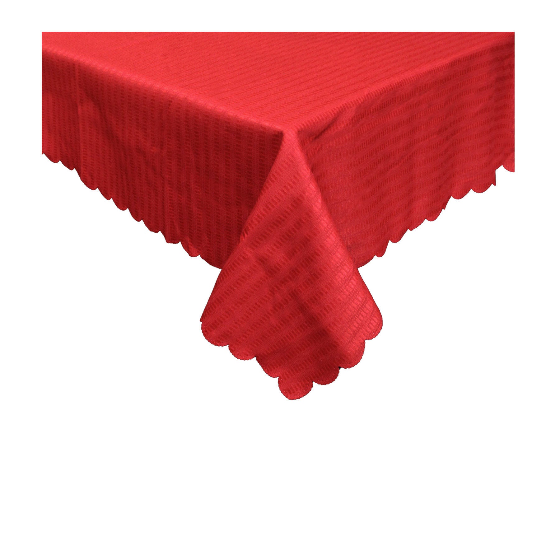 Striped Jacquard Tablecloth Red 150 x 270cm