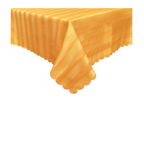 Striped Jacquard Tablecloth Orange 135 x 180cm