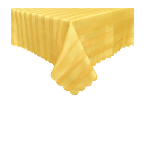 Striped Jacquard Tablecloth Yellow 135 x 180cm