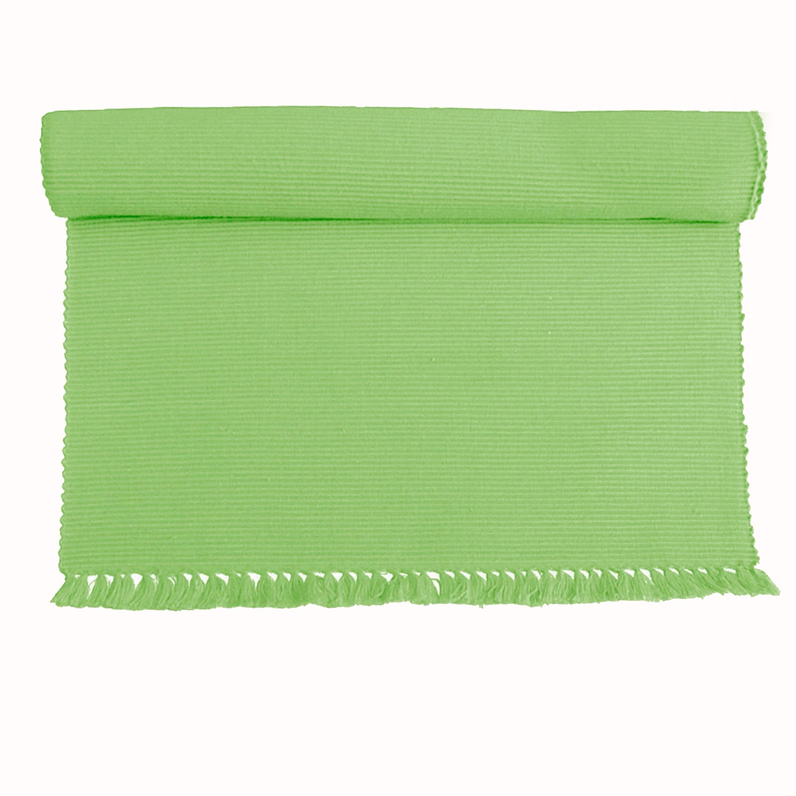 Hoydu Set of 2 Cotton Ribbed Table Placemats Apple Green