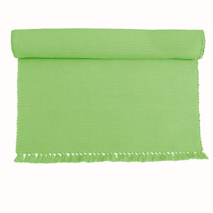 Hoydu Set of 2 Cotton Ribbed Table Placemats Apple Green