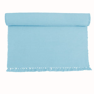 Hoydu Set of 2 Cotton Ribbed Table Placemats 35 x 48cm  Sky Blue