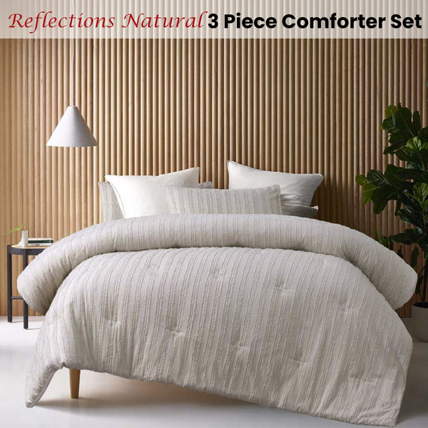 Vintage Design Homewares Reflections Natural Bedspread Comforter Quilt Queen