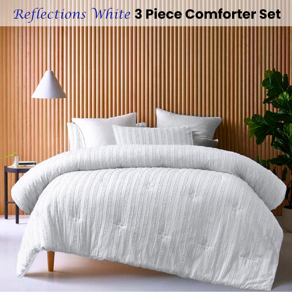 Vintage Design Homewares Reflections White Bedspread Comforter Quilt Queen