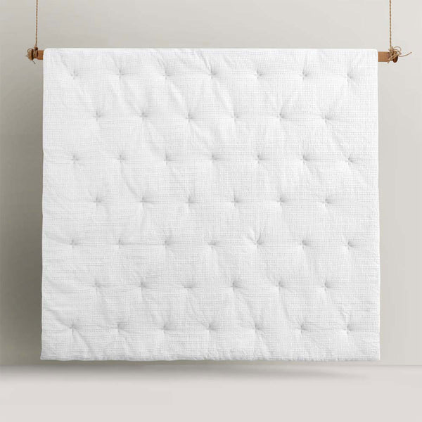 Accessorize Soho Waffle White 3 Pce Comforter Bedspread Coverlet Set King