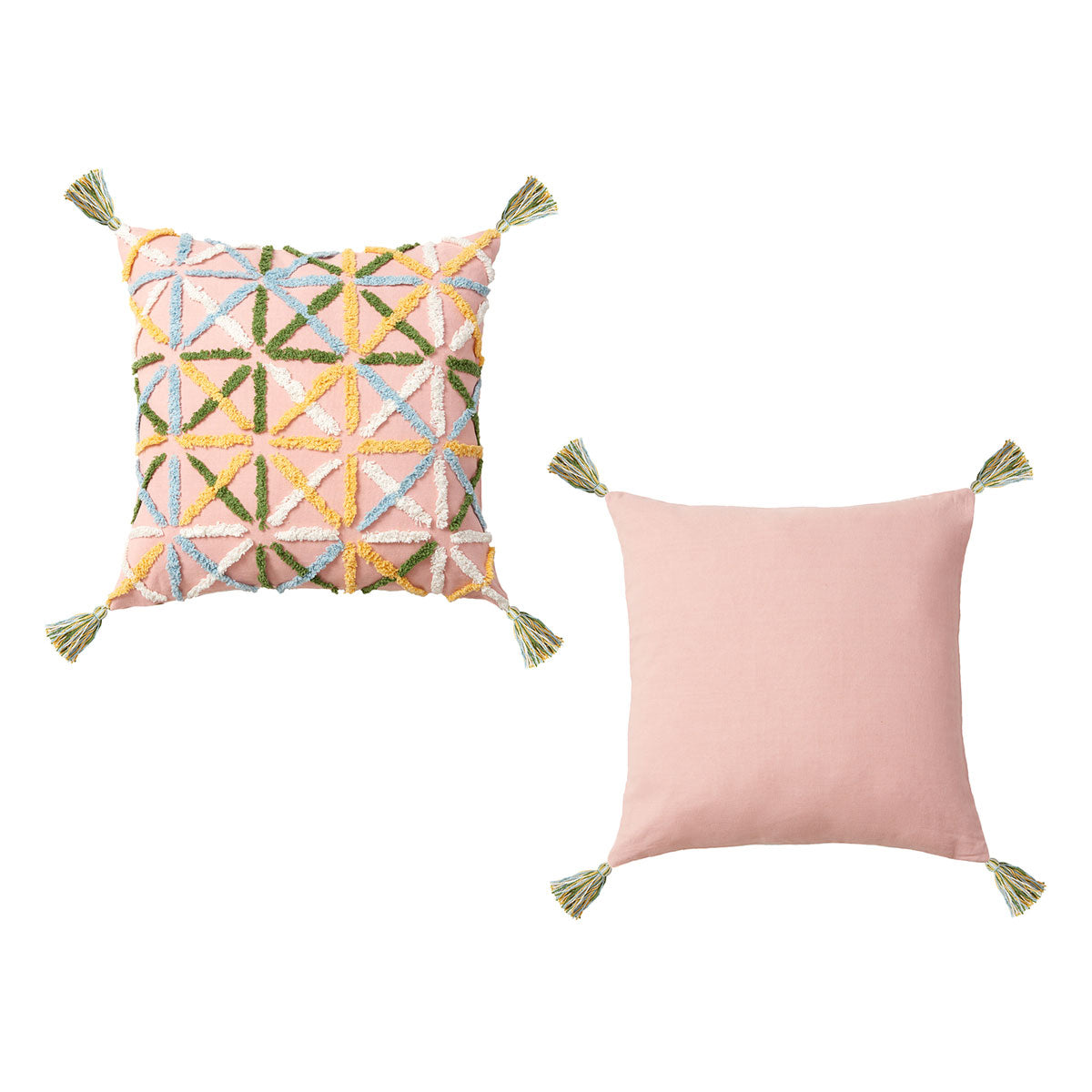 Accessorize Adena Geometric Applique Pink Filled Square Cushion 45cm