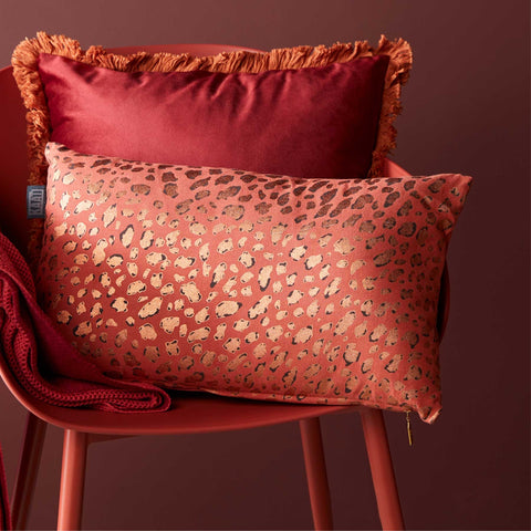 Bedding House Felidea Leopard Print Filled Cushion Rectangle 30x50cm Terra