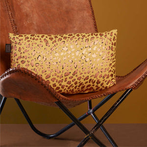 Bedding House Felidea Leopard Print Filled Cushion Rectangle 30x50cm Yellow