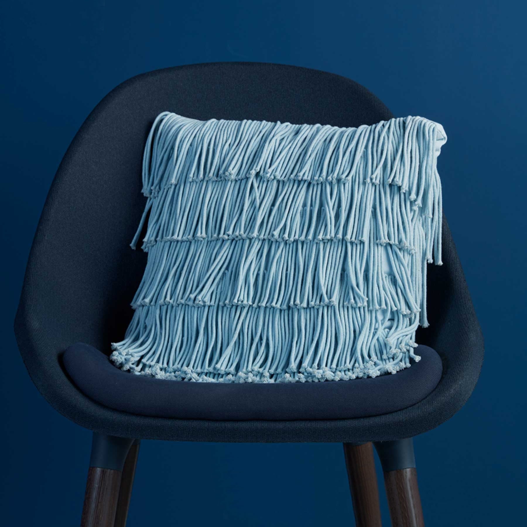 Bedding House Flapper Applique Filled Cushion Square 40cm Light Blue