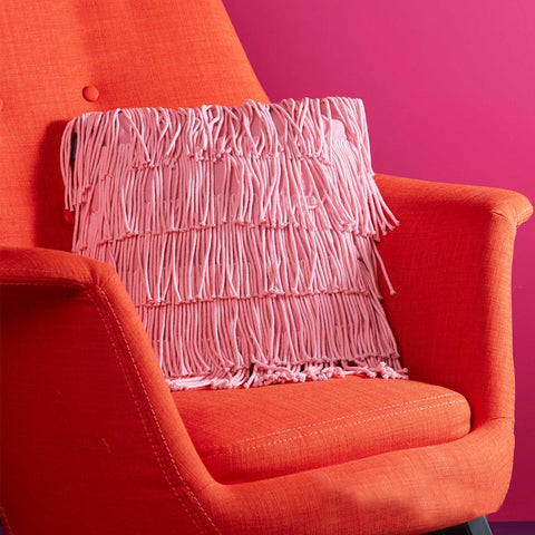 Bedding House Flapper Applique Filled Cushion Square 40cm Pink