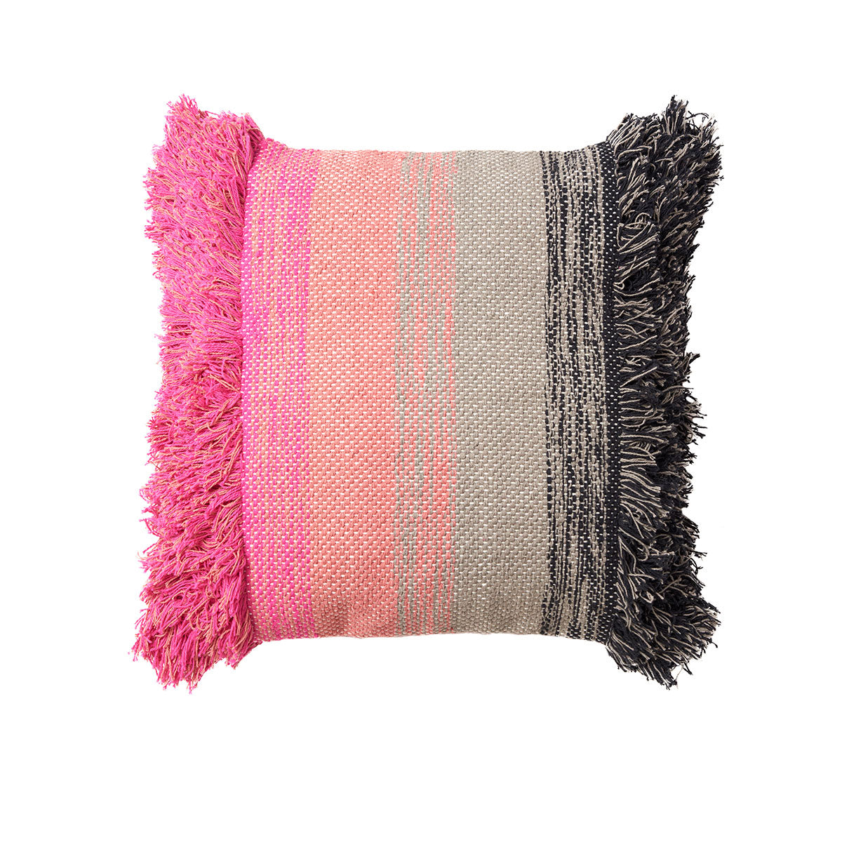 Accessorize Layne Black Dark Pink Filled Square Cushion 45cm