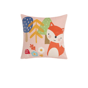 Happy Kids Fox Forest Nordic Scandi Filled Square Cushion 40cm